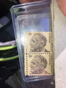 2 VINTAGE RARE STAMP Franklin D Roosevelt 6 cent unused, lower Left corner - Picture 1 of 5