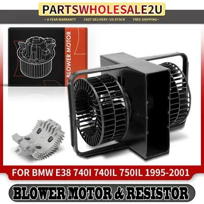 Nuevo kit de motor y resistencia soplador de calefacción HVAC para BMW E38 740iL 750iL 1995-2001 Foto 1 de 4