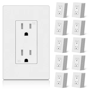 CML Bianco Opaco 15 Ampere Decoratore Parete Recutpacle Outlet, Confezione da 50 Resistenza Manomissione - Foto 1 di 8