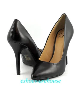 Black Leatherette Awesome Sexy Height Pointy Pointed Toe Stilettos Heel Pumps - Picture 1 of 11