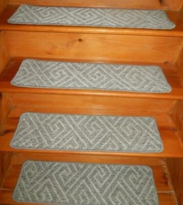 13 Step 9" x 30" + Landing 27" x 29" Sisal Natural Carpet Stair Treads. - Picture 1 of 4