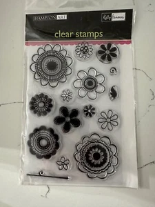 Hampton Art Kelly Panacci Clear Stamps "Funky Flowers" SC0371 Scrapbooking Craft - Picture 1 of 4