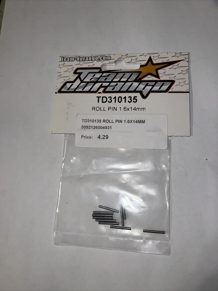 Team Durango # TD310135  Roll Pin  1.6 x 14mm  (10pcs)    MIB - Image 1 of 1