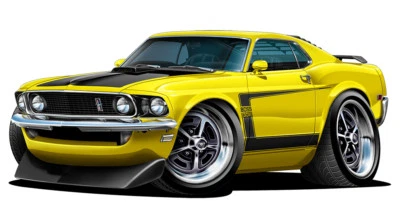 1969 Ford Mustang Boss 302 Muscle Car Art Print NEW
