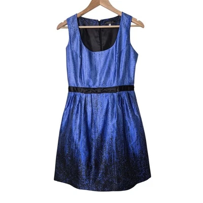 Andrew Gn Dress Sz 8 Silk France Blue Black Mini Cocktail Holiday Wedding Luxury - Image 1 of 4