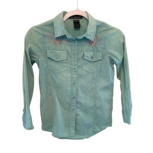 Shyanne Girls Western Embroidered L/S Cowgirl Rhinestone Button Up Shirt Size M - Picture 1 of 8