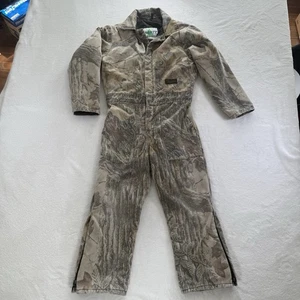 Vintage Liberty Overalls Boys Youth Size 7  Brown Realtree Camo Hunting Quilted - Picture 1 of 11