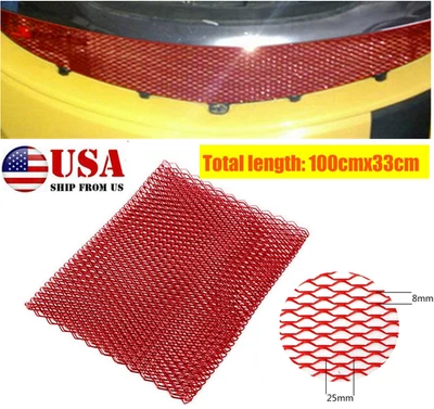 (100x33cm) Car Bumper Grille Grill Mesh Net Vent Universal Protector Home Garden Foto 1 de 4