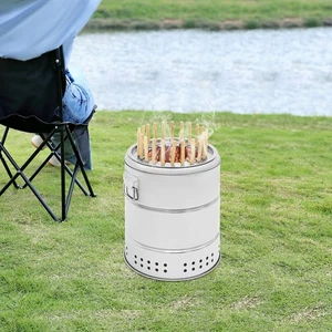 Tragbarer rauchfreier Holzkohlegrill mit Edelstahlumrandung und 22 Spießen - Bild 1 von 18
