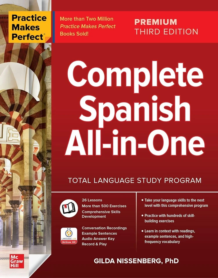 Practice Makes Perfect: Complete Spanish All-In-One, Premium Third Edition by Gilda Nissenberg (2022, Trade Paperback)