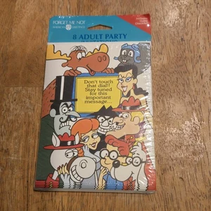 Vintage Party Invitations Rocky and Bullwinkle Show Cartoon. 8 Cards  - Picture 1 of 2