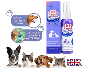 Pet Oral Spray Teeth Cleaning for Dogs & Cats - Bad Breath Tartar Plaque Removal - Bild 1 von 12