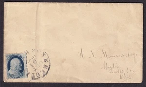 31 de octubre de 1857? Billete Scott 22 1c Franklin Toppan Carpenter Co portada en orillo - Imagen 1 de 5