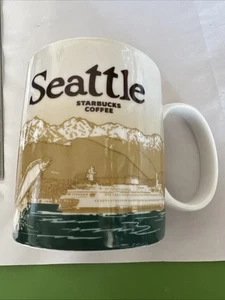 Starbucks Seattle Coffee Mug Cup Mt Rainier Hunter Green 2010 Large 16oz - Picture 1 of 12