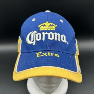 Cappello Berretto Corona Extra Blu Giallo Cinturino Schiena Regolabile 100% Cotone Ricamato - Foto 1 di 10