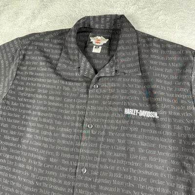 Camisa Harley Davidson Para Hombres XL Negra Hawaiana Vacaciones Motociclista AOP Foto 1 de 4