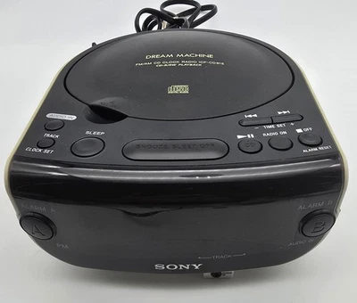 Sony Dream Machine ICF-CD815 FM/AM Radio CD Player Dual Alarm Clock w/ Aux Input - Image 1 of 4