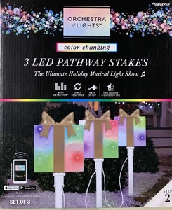 Orchestra of Lights 3 LED Weg Pfähle Weihnachten Gemmy KOSTENLOSER VERSAND - Bild 1 von 4