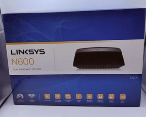 Linksys E2500 N600 Dual-Band Wireless N Wi‑Fi Router 300+ 300 Mbps 4‑Port 10/100 - Picture 1 of 6