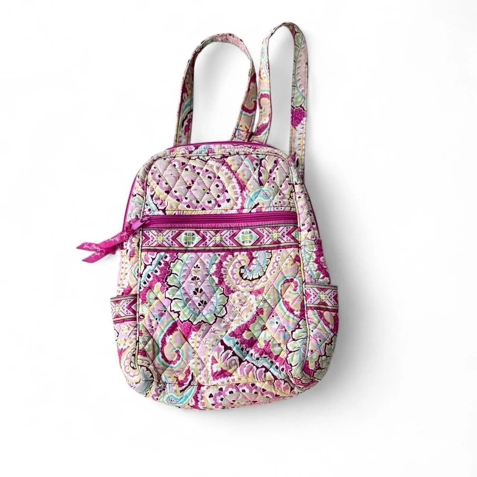 Mochila Vera Bradley Capri Melón Rosa Paisley Acolchada Algodón Retirada 2008 Foto 1 de 4