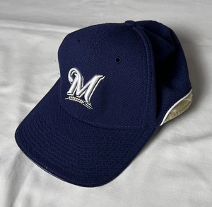 Milwaukee Brewers Baseball Hat Men Size L-XL Fitted Blue New Era Stretch EC - Picture 1 of 9