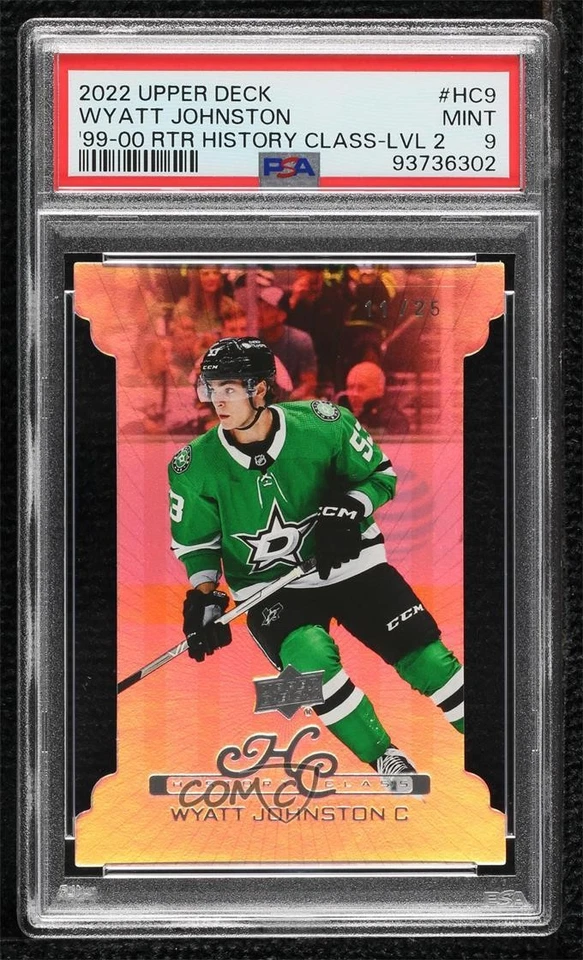 2022-23 Extended Series Rookies Level 2 /25 Wyatt Johnston PSA 9 MINT Rookie RC - Image 1 of 2