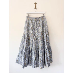 Boden Lorna Tiered Maxi Skirt Size 12 Petite Floral Purple Pockets Prairie Boho - Picture 1 of 10