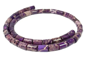 😏 Impressionen Jaspis violette Walzen ca. 9x6 mm Perlen Strang für Kette 😉 - Picture 1 of 1