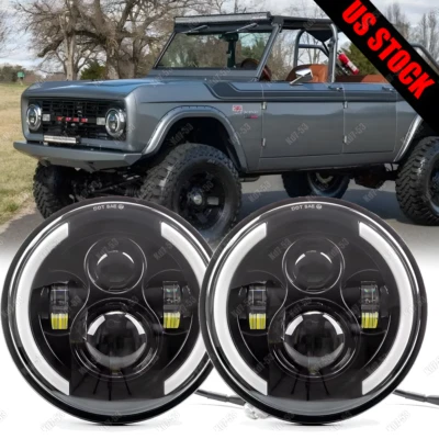 Faros LED de haz alto/bajo proyector DOT de 7" para Ford Bronco 1966-1978 haz sellado Foto 1 de 4