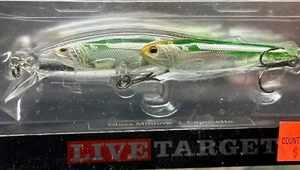 Bola de cebo Minnow de vidrio objetivo vivo 1/2 OZ suspensión Jerkbait - verde plata - Imagen 1 de 7