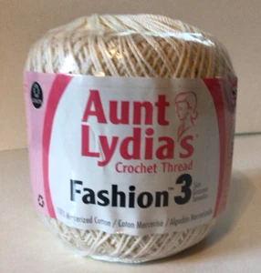 Coats & Clark 182-0926 Aunt Lydia's Fashion Crochet Thread Size 3 BRIDAL WHITE - Picture 1 of 5