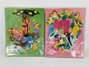 SIFO Cardboard Tray Puzzles Old King Cole Ring A Ring O’ Roses Vintage 1957 USA