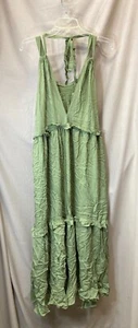 Abito lungo donna XL 16 18 verde cravatta scollo spalline R Vivomos casual nuovo con etichette - Foto 1 di 5