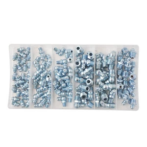 110PC Metric Hydraulic Lubrication Grease Fittings Zerk Fittings Assortment Set - Foto 1 di 4