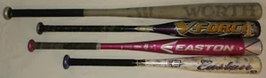 SOFTBALL BATS SET OF 4 EASTON WORTH OUTLAW V-FORCE FASTPITCH 25 29 30 34 IN USED - Picture 1 of 12
