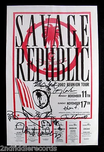 Póster de concierto de Chicago autografiado de banda rara de Savage Republic - punk rock - Imagen 1 de 1