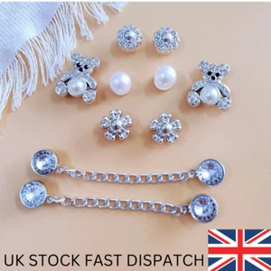Faux Pearl Rhinestone Bear Shoes Charms DIY Accessories Girl Decor For Croc Shoe - Picture 1 of 6