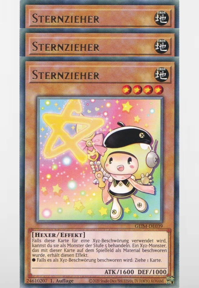 Yu-Gi-Oh! Karte - 3x Sternzieher GEIM-DE039 - 1. Auflage - Rare - Deutsch - Bild 1 von 1