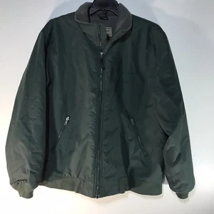LL Bean Green Fleece Lined Full Zip Jacket Mens Size XL - Picture 1 of 10