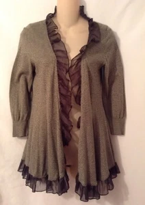 Guinevere For Anthropologie Green Lightweight  Striped Size Medium - Picture 1 of 4