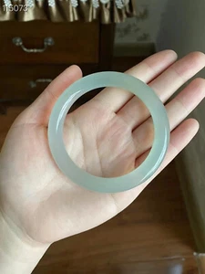 Top quality Lady's Jade Bangle Natural ice Light green Chalcedony Bracelet - Picture 1 of 11