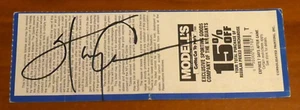 Boleto de fútbol americano Tiki Barber 220 yardas un juego 2 TD firmado por Harry Carson - Imagen 1 de 2