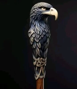 34inch wooden walking stick hand carved Eagle wooden walking cane - Bild 1 von 1