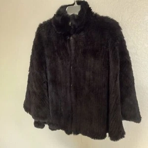 Lord & Taylor rabbit fur full zip cape - Picture 1 of 8