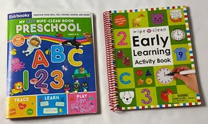 2 Lot Wipe Clean Early Learning Activity Preschool ABCs 123s Colors Shapes Books - Imagen 1 de 5