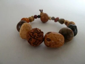2x Handmade Buddha Prayer Linden Beads unisex Bracelet elastic gifts presents - Imagen 1 de 1