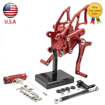 Juego de reposapiés trasero ajustable CNC para Yamaha YZF R25 R3 2014-2023 Foto 1 de 4