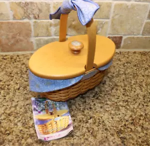 Longaberger Century Celebration 2000 Cheers Basket Liner Wood Lid Protector Bow - Picture 1 of 6