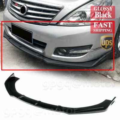 Kits de labios divisor de parachoques delantero negro brillante para Nissan Altima 2006-2018 Foto 1 de 4