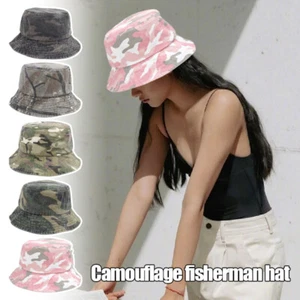 Mujeres Hombres Lavado Hacer Antiguo Camuflaje Pescador Sombrero Senderismo Ala Grande Sombrero para el Sol - Imagen 1 de 18
